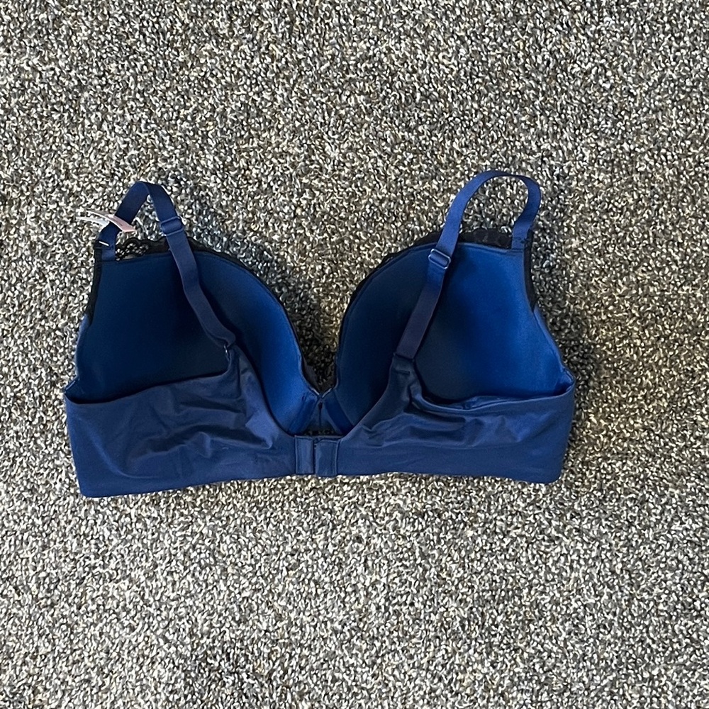 Maidenform Midnight Blue and Black Lace Bra Size 38D - Picture 3 of 5